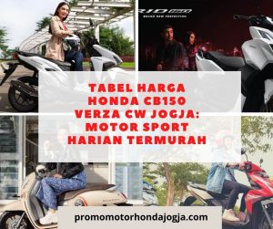 Tabel Harga Honda CB150 Verza CW Jogja: Motor Sport Harian Termurah